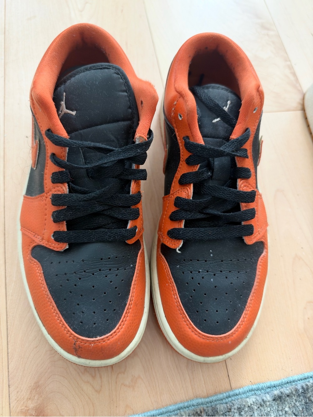 Jordan Men's Low-Top Athletic Sneakers in Orange and Black